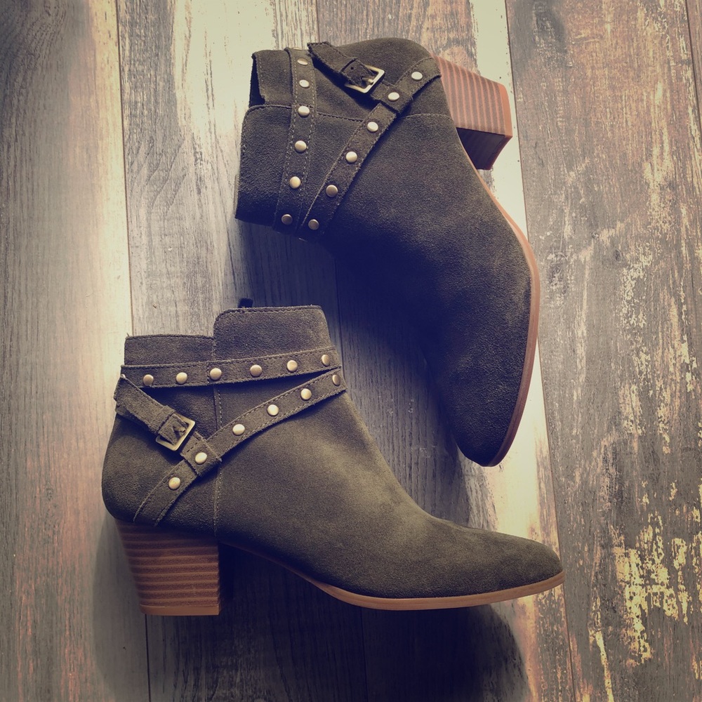 Carynn Suede Studded Buckle Bootie